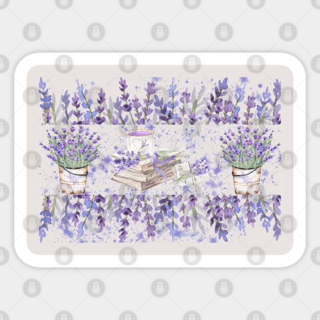 Purple Lavender Floral Flower Art Sticker by Moonlit Matter